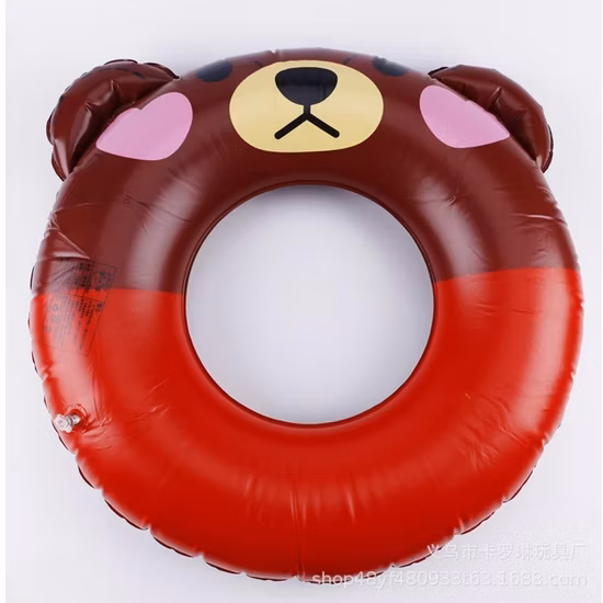 Кольцо для плавания Надувное детское кольцо для плавания Бассейн Пляжные аксессуары Мультяшный дизайн Животные Бурый медведь, милый кролик, котенок Bl19633